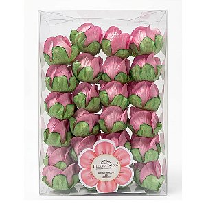 Forminha Botão de Rosa Rosa Seco 24un - Decora Doce