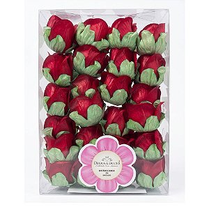 Forminha Botão de Rosa Vermelho 24un - Decora Doces