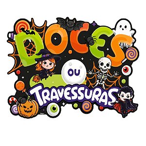 Decoração Para Porta ou Parede Doces ou Travessuras Halloween Infantil - Regina
