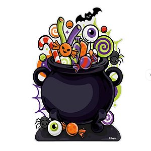 Decoração Rígida Caldeirão de Doces Halloween Infantil - Regina