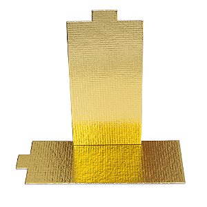 Base Para Doces Retangular Ouro 13x6cm 25un - Stalden