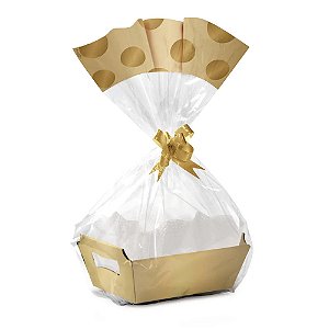 Kit Cesta Laminada Ouro MG 27x18,5x9,5cm - Cromus