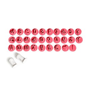 Kit Carimbos Letras Glamour Rosa Bebê 31 Peças - Blue Star