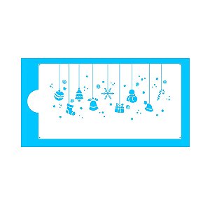 Stencil Pendentes de Natal - Blue Star