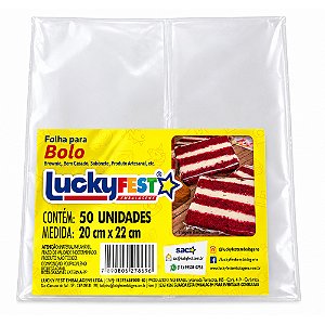 Poli Transparente Para Bolo 20x22cm 50un - Lucky Fest