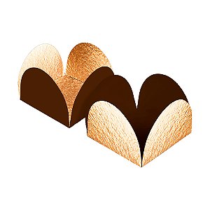 Caixeta Duo Marrom e Ouro Metalizado 50un - Regina