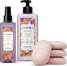 Combo Instance Ameixa e Praliné: Sabonete em Barra Perfumado 4x80g + Creme Corporal 400ml + Spray Perfumado 200ml