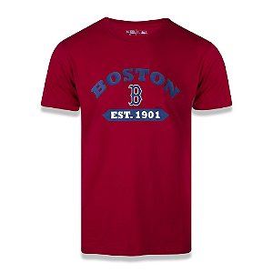 Camiseta New Era Boston Red Sox MLB College Rounded Vermelho