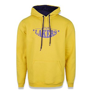 Moletom New Era Los Angeles Lakers NBA Convex Letter Amarelo