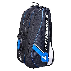 Raqueteira de Tenis Pro Kennex Tripla Preto e Azul