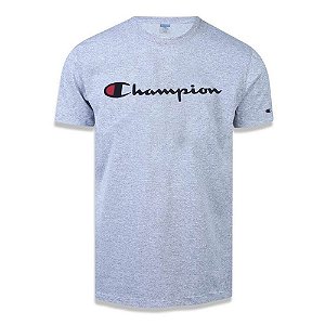 Camiseta Manga Curta Champion Malhão Script Patch Cinza