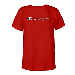 Camiseta Feminina Manga Curta Champion Script Logo Ink