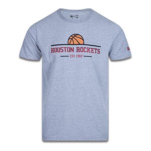 Camiseta New Era Houston Rockets NBA Core Ball Cinza