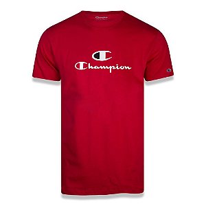 Camiseta Manga Curta Champion Big C Script Logo Vermelho