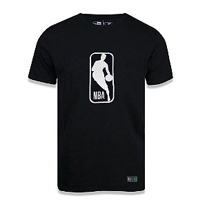 Camiseta NBA Basica Logo Patch Costurado Preto