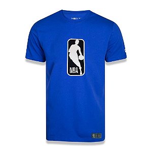 Camiseta NBA Basica Logo Patch Costurado Azul