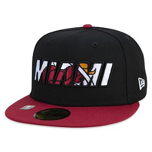 Boné New Era Miami Heat 5950 NBA Draft 2021 Fechado Aba Reta