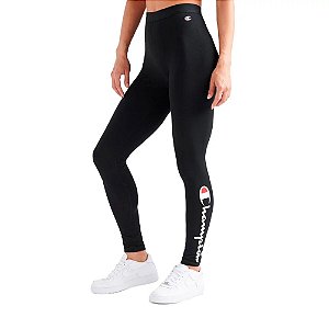 Legging Feminina Champion Vertical Script Logo Preto