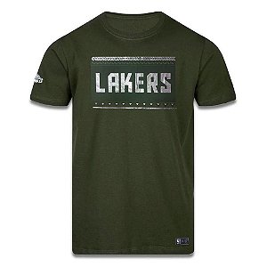 Camiseta NBA Los Angeles Lakers Glitter Name Verde Oliva