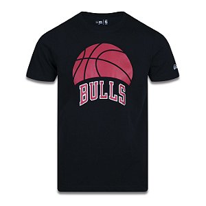 Camiseta New Era Chicago Bulls NBA Core Ball Preto
