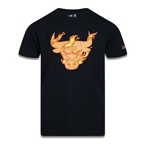 Camiseta New Era Chicago Bulls NBA Core Hot Streak Preto
