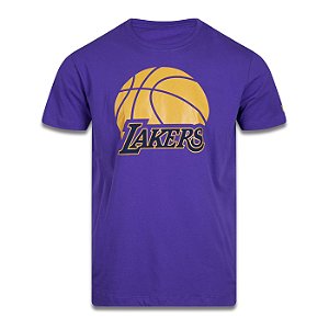 Camiseta New Era Los Angeles Lakers NBA Core Ball Roxo