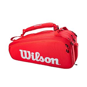 Raqueteira de Tênis Wilson Especial Super Tour 15PK Vermelho