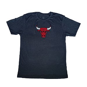 Camiseta NBA Chicago Bulls Logo Patch Costurado Cinza
