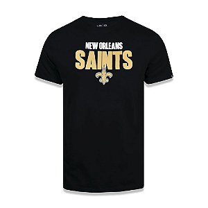 Camiseta New Era New Orleans Saints Bold Preto