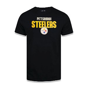 Camiseta New Era Pittsburgh Steelers Bold Preto