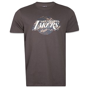 Camiseta New Era Los Angeles Lakers Neutral Wild Logo Camo