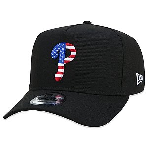 Boné New Era Philadelphia Phillies 940 USA Aba Curva Preto