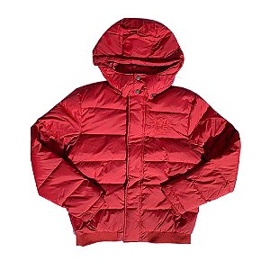 Jaqueta Puffer La Martina Nylon Com Capuz Vermelho