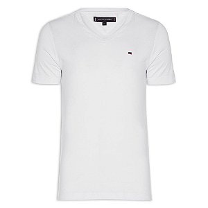 Camiseta Tommy Hilfiger Gola V Essential Branco