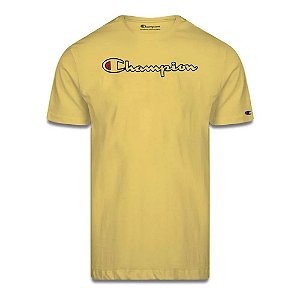 Camiseta Manga Curta Champion Script Logo Contour Amarelo