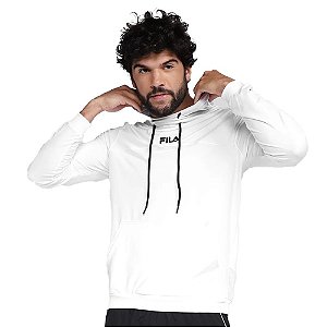 Moletom Canguru Fila com Capuz Masculino Sports Color Branco