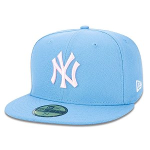 Boné New Era 5950 New York Yankees Aba Reta Azul Claro