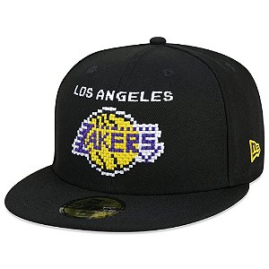 Boné New Era 5950 Los Angeles Lakers Tecnologic Aba Reta