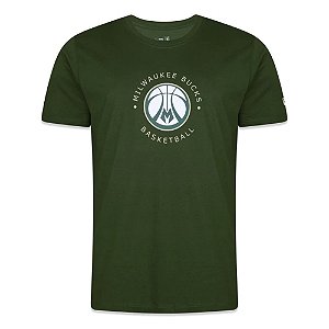 Camiseta New Era Milwaukee Bucks Core Verde Oliva