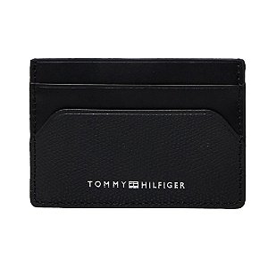 Carteira Porta Cartão Tommy Hilfiger Holder Leather CC Preto