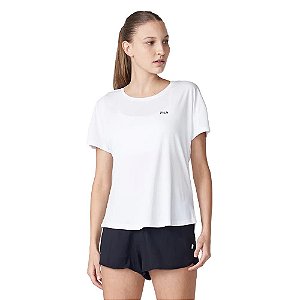 Camiseta Fila Manga Curta Feminina Basic Sports Branco
