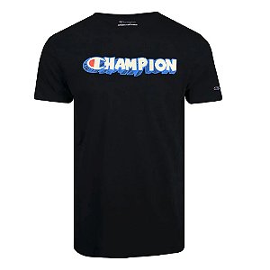 Camiseta Champion ATH Chubby Block Champ Ink Preto