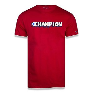 Camiseta Champion ATH Chubby Block Champ Ink Vermelho