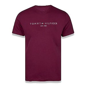 Camiseta Tommy Hilfiger AB Logo Tee Bordô