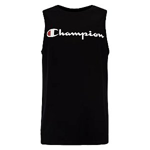 Regata Masculina Champion Muscle Script Preto