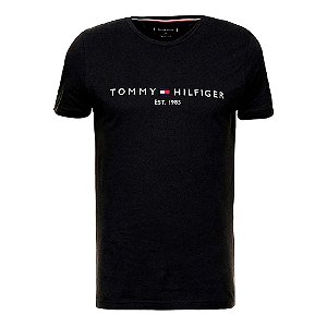 Camiseta Tommy Hilfiger AB Core Logo Tee Preto