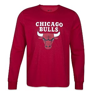 Camiseta Manga Longa New Era Chicago Bulls Core