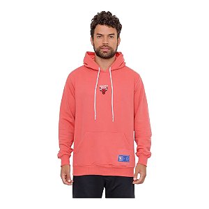 Moletom Canguru Chicago Bulls NBA Mini Logo Soft Salmão