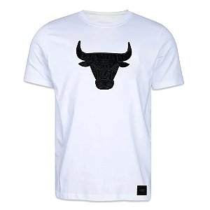 Camiseta Masculina Chicago Bulls NBA 3D Logo Branco