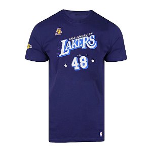 Camiseta Masculina Los Angeles Lakers NBA City Number Roxo